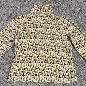 Festive Tree Pattern Turtleneck Sweater